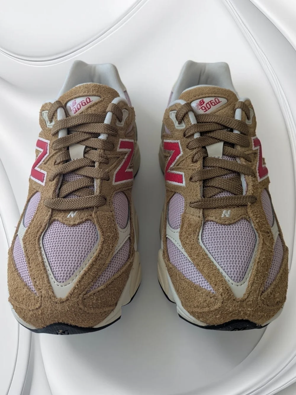 New Balance 9060 Big kids Size 4 Low Top Sneakers Tan Lavender Y2K Sneakers